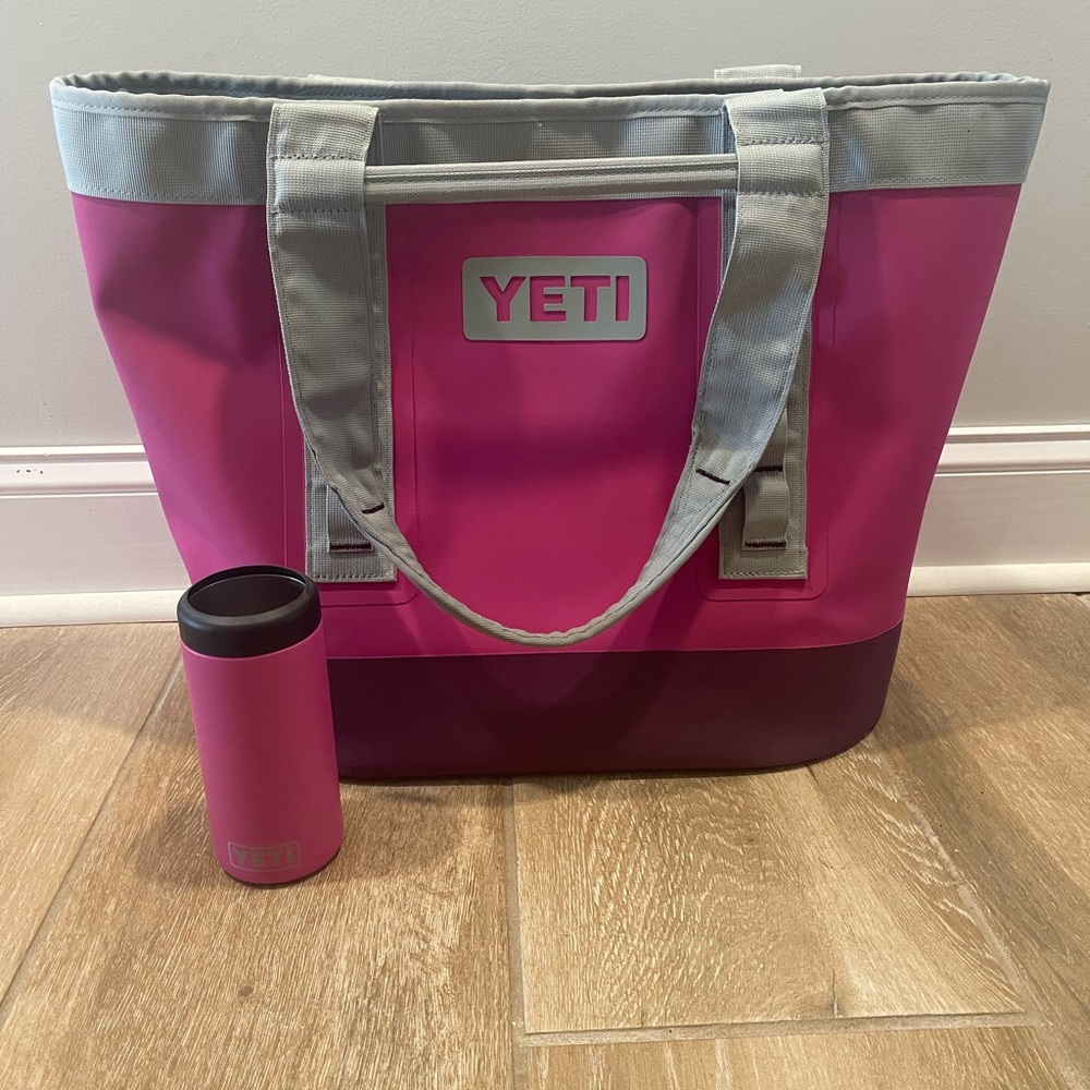 YETI Prickly Pear Pink Camino 35 Carryall & 12oz. Slim Can Insulator